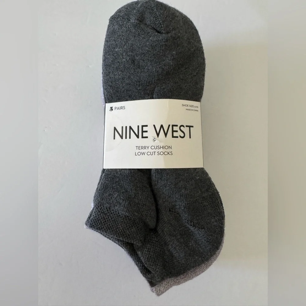 Nine West Terry Cushion Low Cut Socks 5 Pack Neutral Colors Size 5-10 NWT